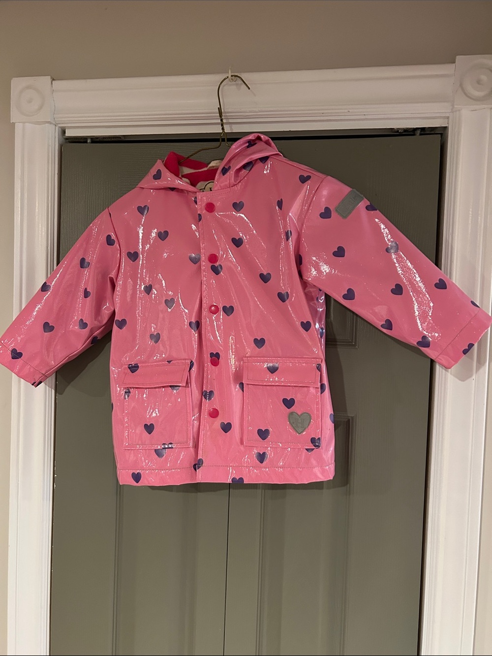 Hatley Pink Kids Rain Jacket with Hearts